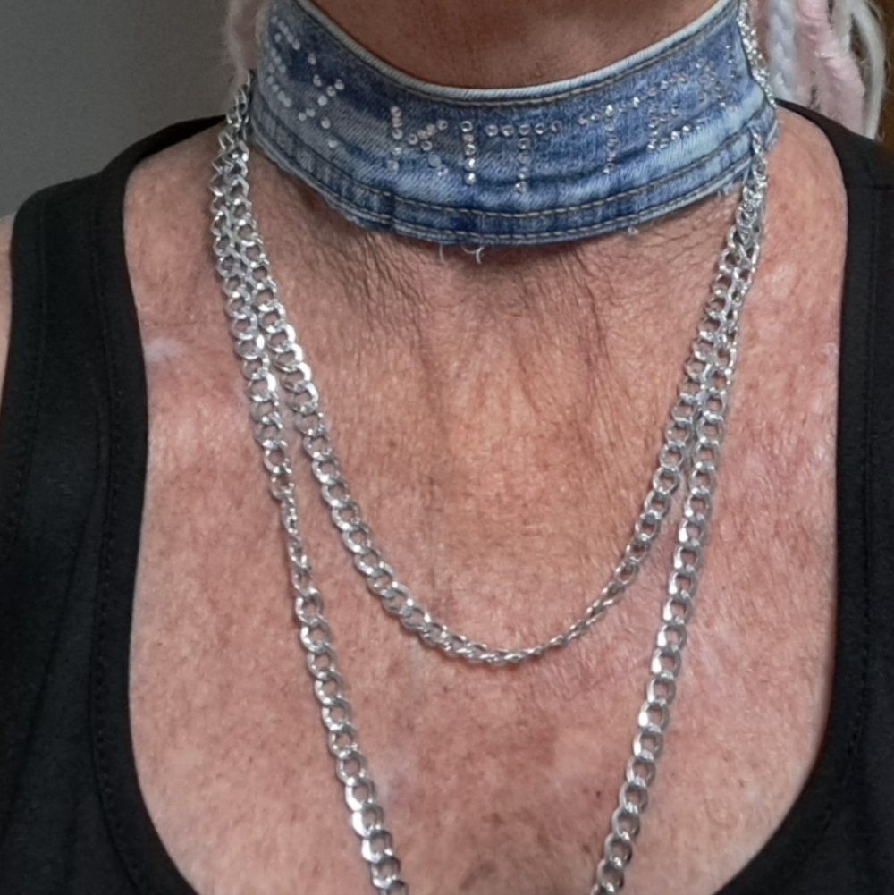 SEX KITTEN DENIM CHOKER - Picture 3 of 9